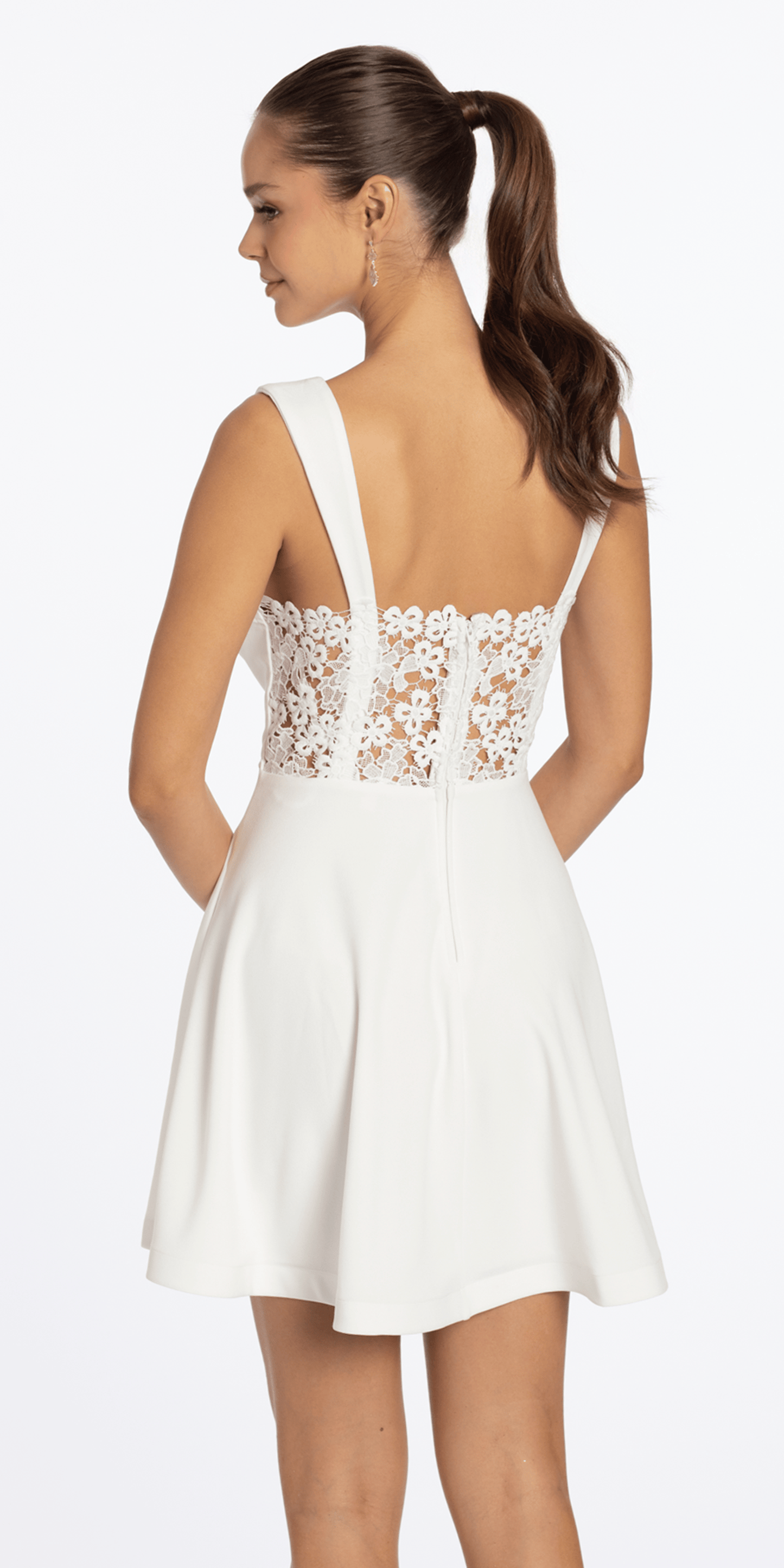 Scuba Tank Skater Dress with Floral Back Panel - Camille La Vie