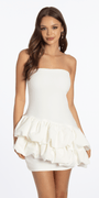 Strapless Scuba Two Tiered Bubble Dress - Camille La Vie