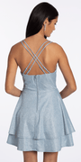 Double X Back Shimmer Two Tier Fit and Flare Dress - Camille La Vie