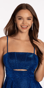 Glitter Peek-A -Boo Skater Dress - Camille La Vie