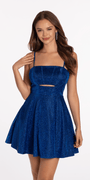 Glitter Peek-A -Boo Skater Dress - Camille La Vie