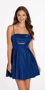 Glitter Peek-A -Boo Skater Dress - Camille La Vie