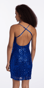 blue/size/s/missy/Camille La Vie/ Sequin Mesh Strappy Scoop Back Bodycon Dress/back
