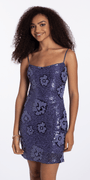 Camille La Vie Strappy Back Beaded Bodycon Dress junior / XS / periwinkle