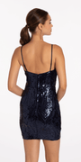 V Neck Sequin Mesh Bodycon Dress - Camille La Vie