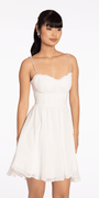Sweetheart Corset Fit and Flare Dress with Pearl Straps - Camille La Vie
