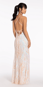 Sequin Lace Up Back Column Dress - Camille La Vie