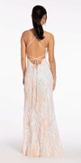 Sequin Lace Up Back Column Dress - Camille La Vie