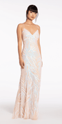 Sequin Lace Up Back Column Dress - Camille La Vie