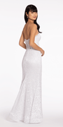 Sweetheart Glitter Floral Lace Corset Trumpet Dress - Camille La Vie