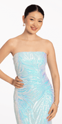 Swirl Pattern Sequin Strapless Mermaid Dress - Camille La Vie