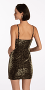 Cheetah Print Foil Sweetheart Bodycon Dress with Stone Detail - Camille La Vie