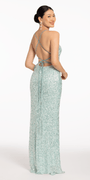 Side Slit Sequin Tie Back Dress - Camille La Vie