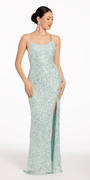 Side Slit Sequin Tie Back Dress - Camille La Vie