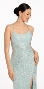 Side Slit Sequin Tie Back Dress - Camille La Vie