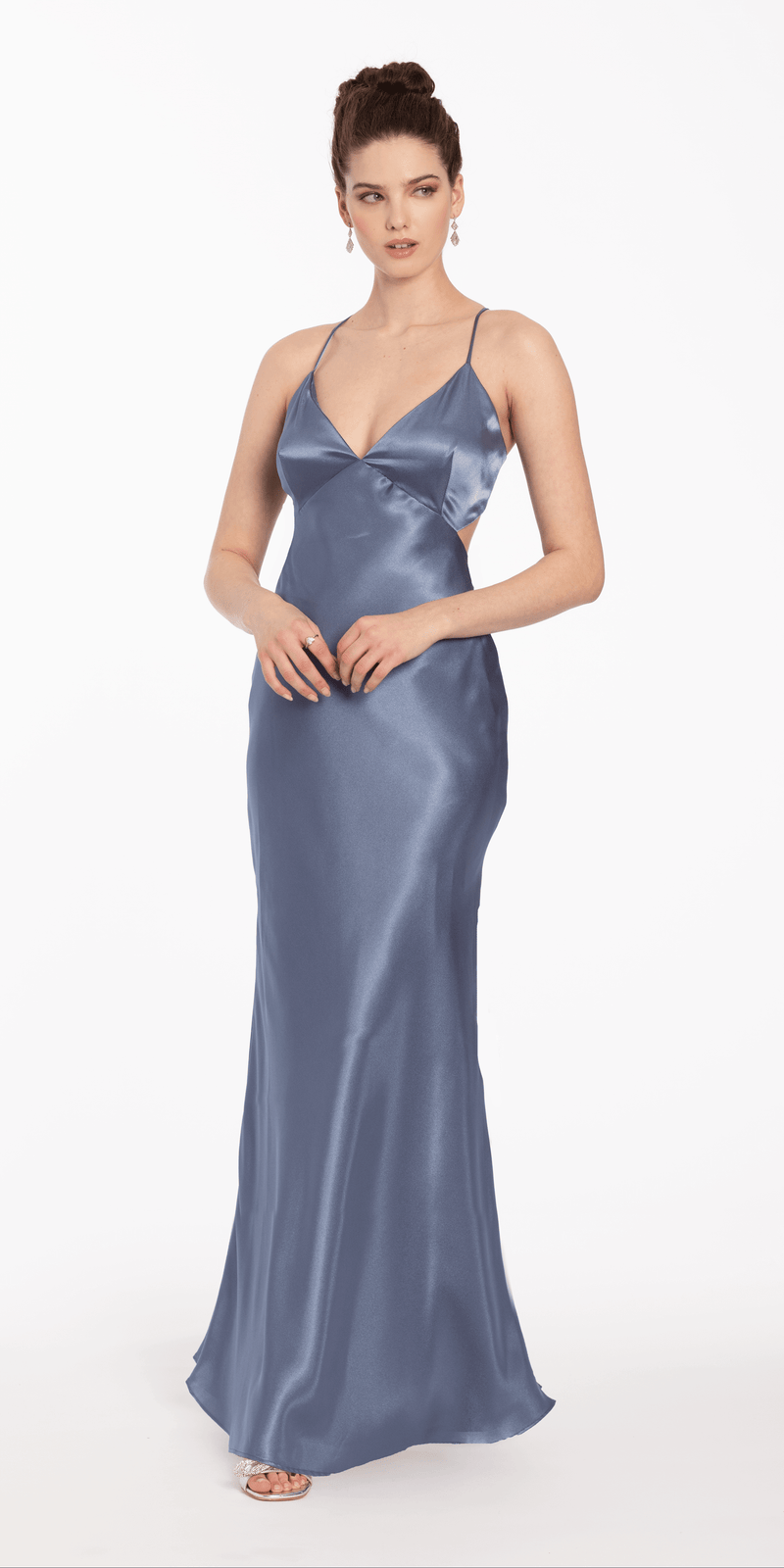Satin Slip Tie Back Dress - Camille La Vie