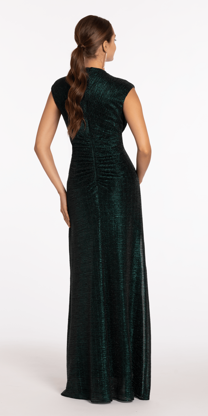 Crinkle Knit Cap Sleeve Column Dress - Camille La Vie