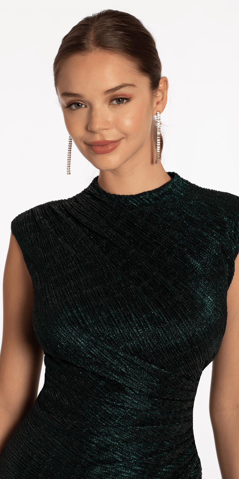 Crinkle Knit Cap Sleeve Column Dress - Camille La Vie