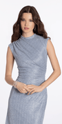 Crinkle Knit Cap Sleeve Column Dress - Camille La Vie