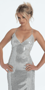 champagne/size/ 4/missy/Camille La Vie/Sequin Tie Back Column Dress /close up alt