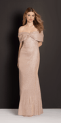 white-gold/size/4/missy/Camille La Vie/Shimmer Two Tone Off the Shoulder Bow Trumpet Dress/front alt 1