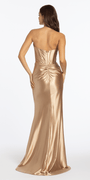 Strapless Satin Corset Trumpet Dress with Exaggerated Side Slit - Camille La Vie