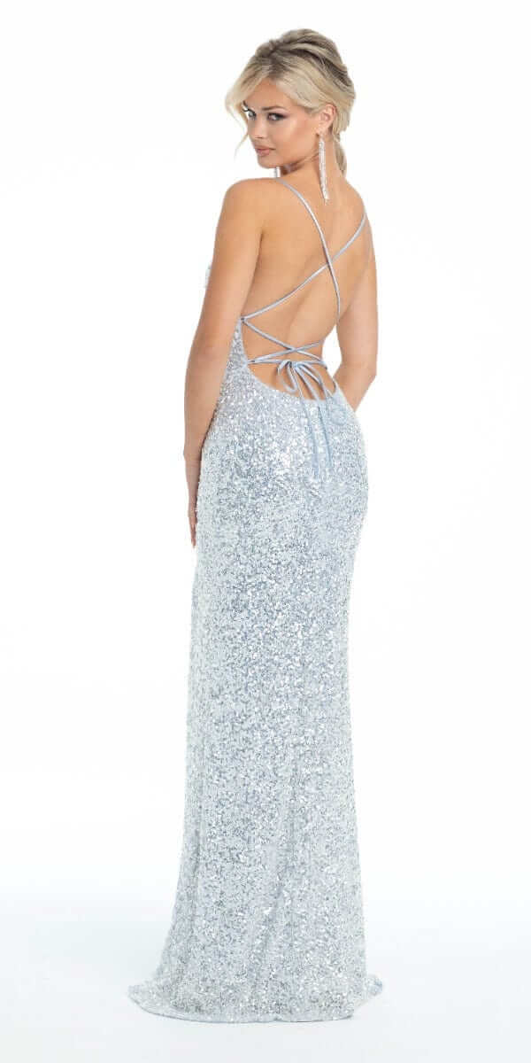 Side Slit Sequin Tie Back Dress - Camille La Vie