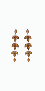 gold/one size/ Camille La Vie/Triple Leaf Linear Drop Earrings /front