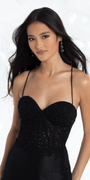 Taffeta Strappy Back Embroidered Corset Mermaid Dress - Camille La Vie