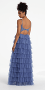 Mesh Tiered Corset Keyhole Back Ballgown - Camille La Vie