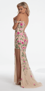 Off the Shoulder Floral Embroidered Column Dress - Camille La Vie