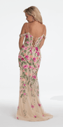 fuchsia/size/4/missy/Camille La Vie/Off the Shoulder Floral Embroidered Column Dress/back alt
