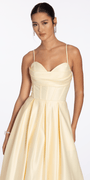Satin Pleated Sweetheart Lace Up Ballgown with Pockets - Camille La Vie