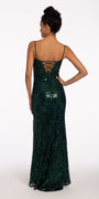 Sweetheart Sequin Floral Lace Corset Column Dress - Camille La Vie