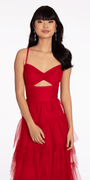 Tulle Tiered Sweetheart Ballgown with Keyhole - Camille La Vie