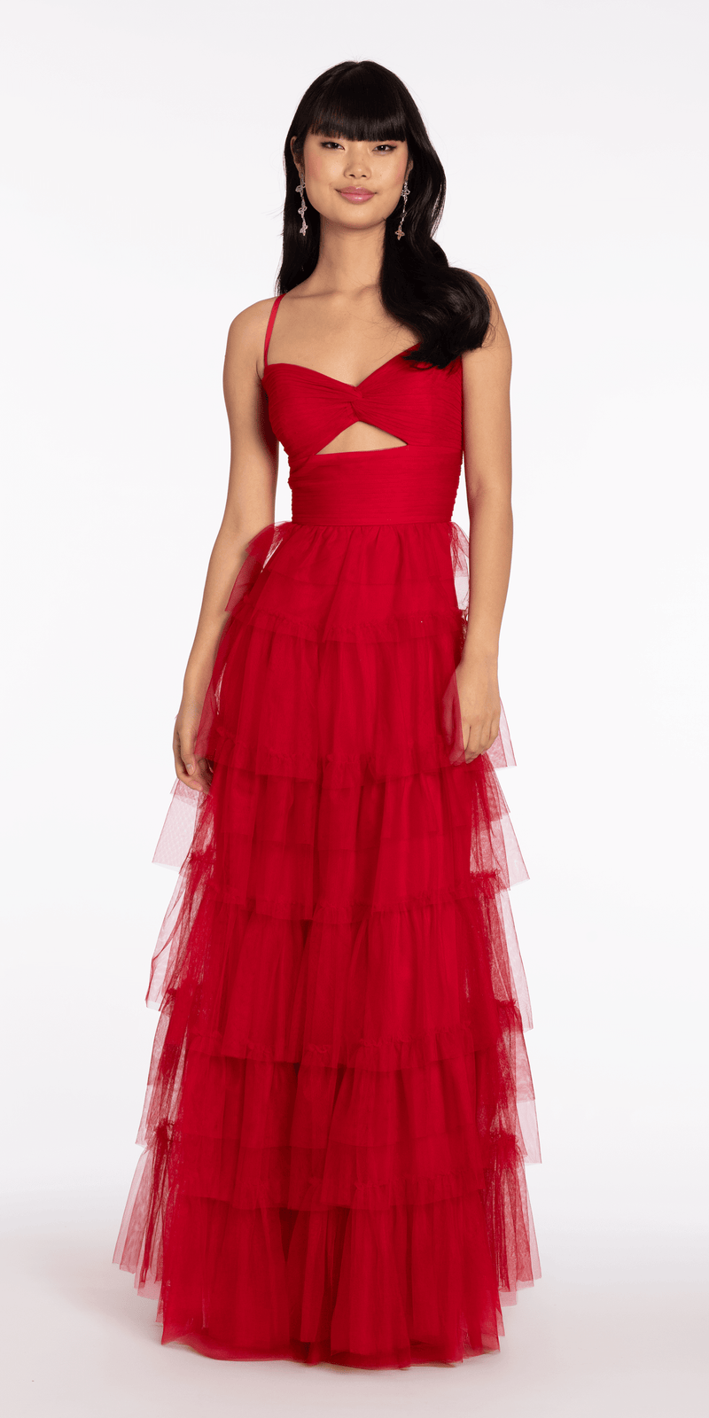 Tulle Tiered Sweetheart Ballgown with Keyhole - Camille La Vie