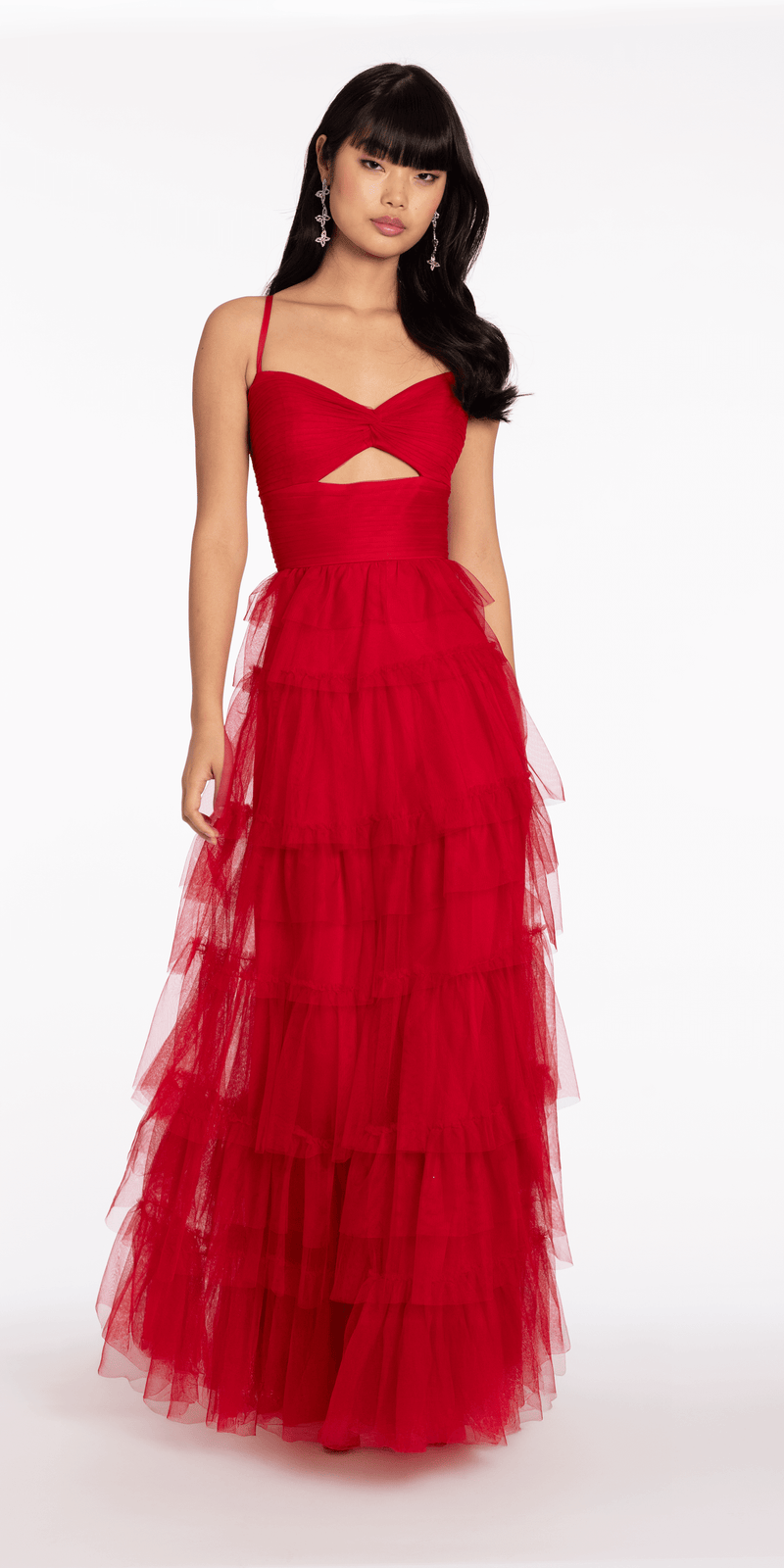 Tulle Tiered Sweetheart Ballgown with Keyhole - Camille La Vie