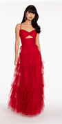 Tulle Tiered Sweetheart Ballgown with Keyhole - Camille La Vie