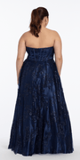 Strapless Glitter Mesh Corset Ballgown - Camille La Vie