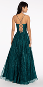 Glitter Mesh Sweetheart Lace Up Back Ballgown - Camille La Vie