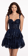Sweetheart Corset Tiered Fit and Flare Dress - Camille La Vie