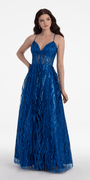 Sweetheart Glitter Mesh Illusion Corset Ballgown - Camille La Vie