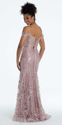 Glitter Drape Off the Shoulder Corset Mermaid Dress - Camille La Vie