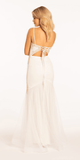 Mesh Embellished Lace Up Back Mermaid Dress - Camille La Vie