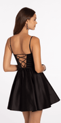 Satin Keyhole Corset Fit and Flare Dress with Pockets - Camille La Vie