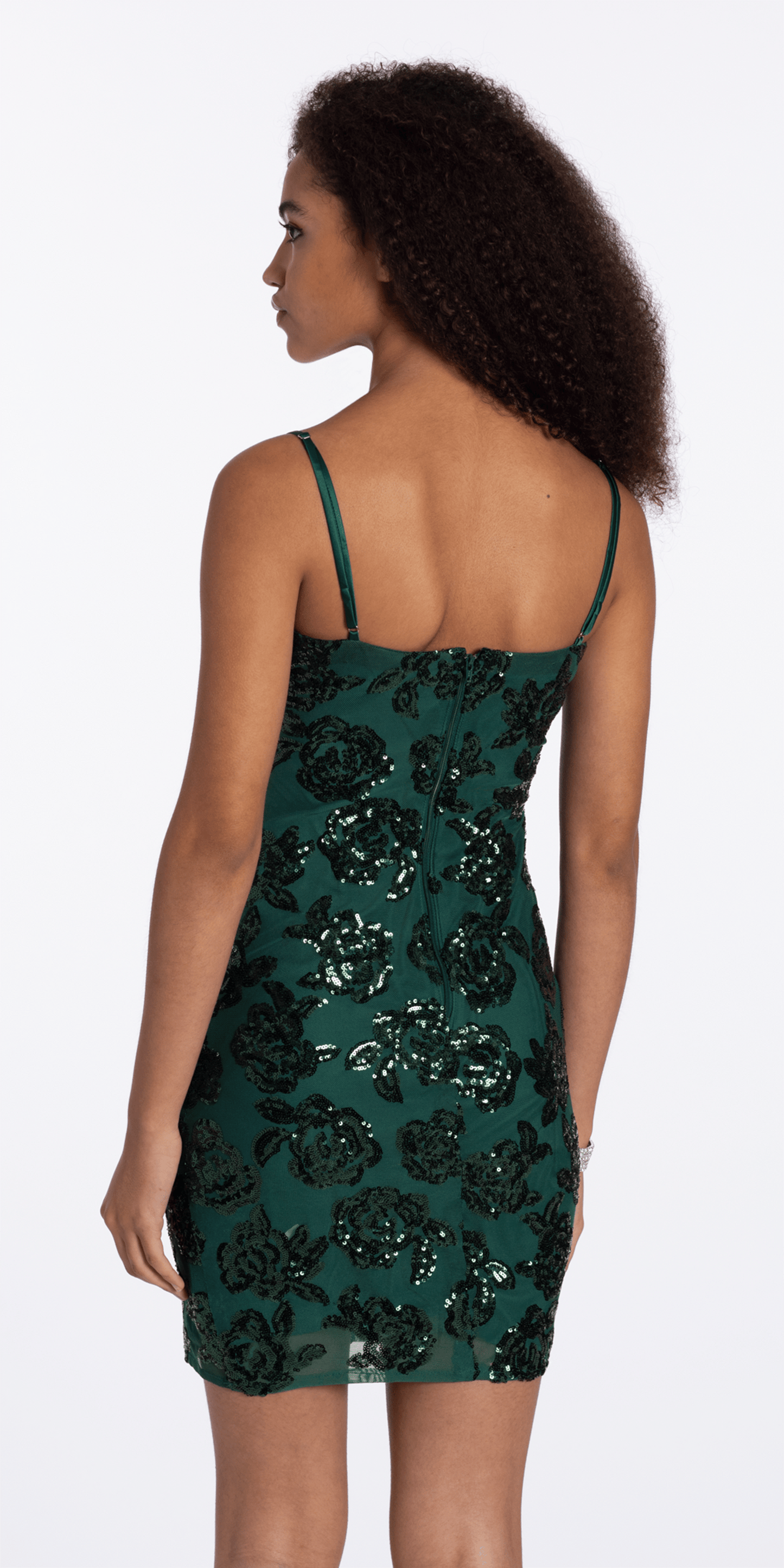 Camille La Vie Rose Sequin Mesh Sweetheart Bodycon Dress