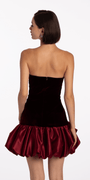 Strapless Velvet Bodycon Dress with Satin Bubble Hem - Camille La Vie