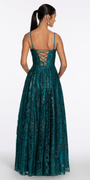 Glitter Mesh Sweetheart Corset Ballgown with Pockets - Camille La Vie