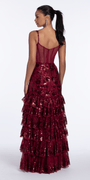 Sweetheart Sequin Tiered Corset Mermaid Dress with Side Slit - Camille La Vie