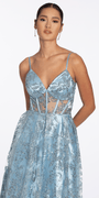 Sequin Glitter Illusion Sweetheart Corset Ballgown - Camille La Vie